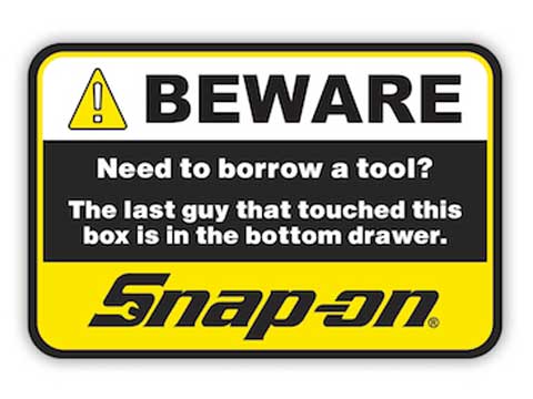 Snap-on（スナップオン）ステッカー「IN THE DRAWER DECAL - YELLOW」