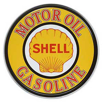 ティンサイン「SHELL MOTOR OIL & GASOLINE ROUND」