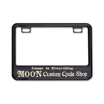 Mooneyes（ムーンアイズ）ライセンスフレーム，ナンバー枠，小型バイク用（50cc〜125cc），MOON Custom Cycle Shop