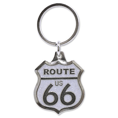 Route.66（ルート66）キーホルダー「RT.66 METAL GLITTER KEYTAG - WHITE」