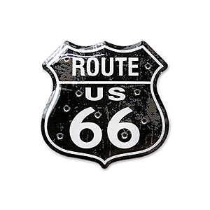 Route.66（ルート66）ピンバッジ「RT.66 SHIELD - DISTRESSED BLACK」