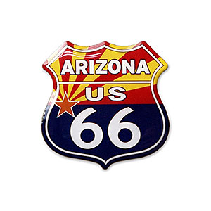 Route.66（ルート66）ピンバッジ「RT.66 SHIELD - ARIZONA FLAG」