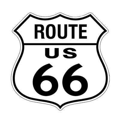 Route.66（ルート66）ステッカー「RT.66 SHIELD - WHITE」