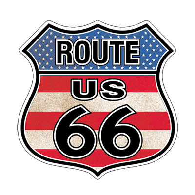 Route.66（ルート66）ステッカー「RT.66 SHIELD - FLAG」