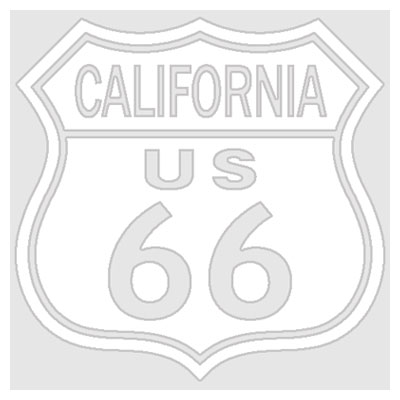 Route.66（ルート66）カッティングステッカー「RT.66 SHIELD CALIFORNIA - WHITE」