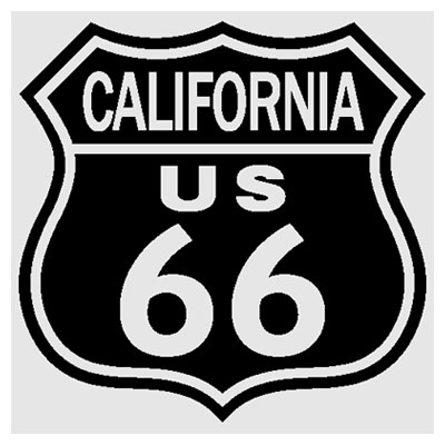 Route.66（ルート66）カッティングステッカー「RT.66 SHIELD CALIFORNIA - BLACK」