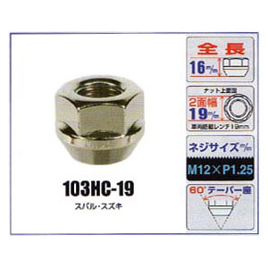 KYO-EI（協永産業）貫通ナット【103HC-19】19ｍｍ，M12×P1.25