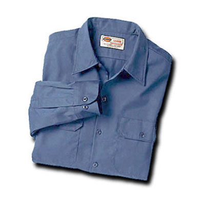 【取寄限定カラー】Dickies（ディッキーズ）ワークシャツ ロングスリーブ<長袖> ガルフブルー