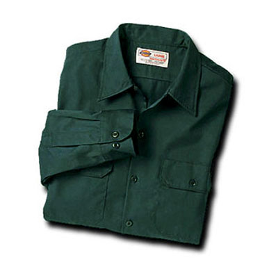 【取寄限定カラー】Dickies（ディッキーズ）ワークシャツ ロングスリーブ<長袖> ハンターグリーン