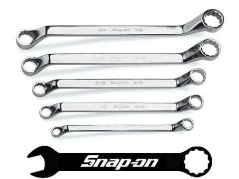 【未使用】Snap-on オープンエンドレンチ  15°/60°オフセット 6本