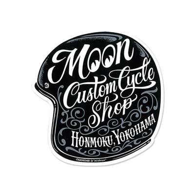 Mooneyes（ムーンアイズ）MOON Custom Cycle Shop ヘルメット ステッカー