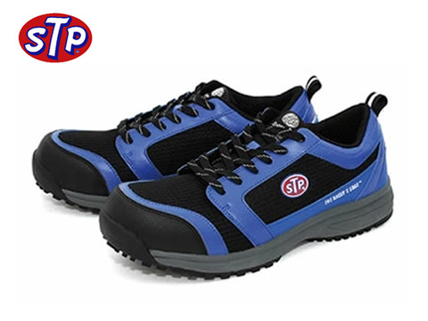 STP（エスティーピー）セーフティーシューズ，安全靴，紐靴，ブルー/ブラック