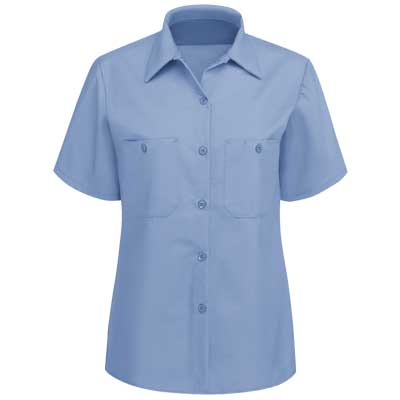 【取寄限定】REDKAP（レッドキャップ）インダストリアルワークシャツ（女性用 半袖） ライトブルー【SP23】