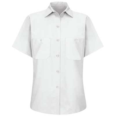 【取寄限定】REDKAP（レッドキャップ）インダストリアルワークシャツ（女性用 半袖） ホワイト