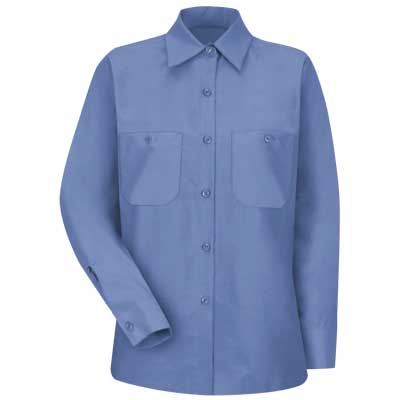 【取寄限定】REDKAP（レッドキャップ）インダストリアルワークシャツ（女性用 長袖） パトロールブルー