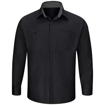 REDKAP（レッドキャップ）パフォーマンスプラスショップシャツ（長袖） ブラック/チャコール