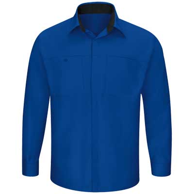 REDKAP（レッドキャップ）パフォーマンスプラスショップシャツ（長袖） ロイヤルブルー/ブラック【SY32】