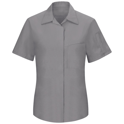 【取寄限定】REDKAP（レッドキャップ）パフォーマンスプラスショップシャツ（女性用 半袖） ライトグレー/チャコール