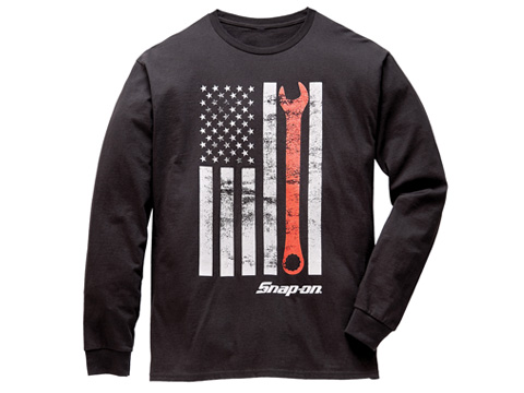 Snap-on（スナップオン）ティーシャツ「BLACK LONG SLEEVE FLAG TEE」